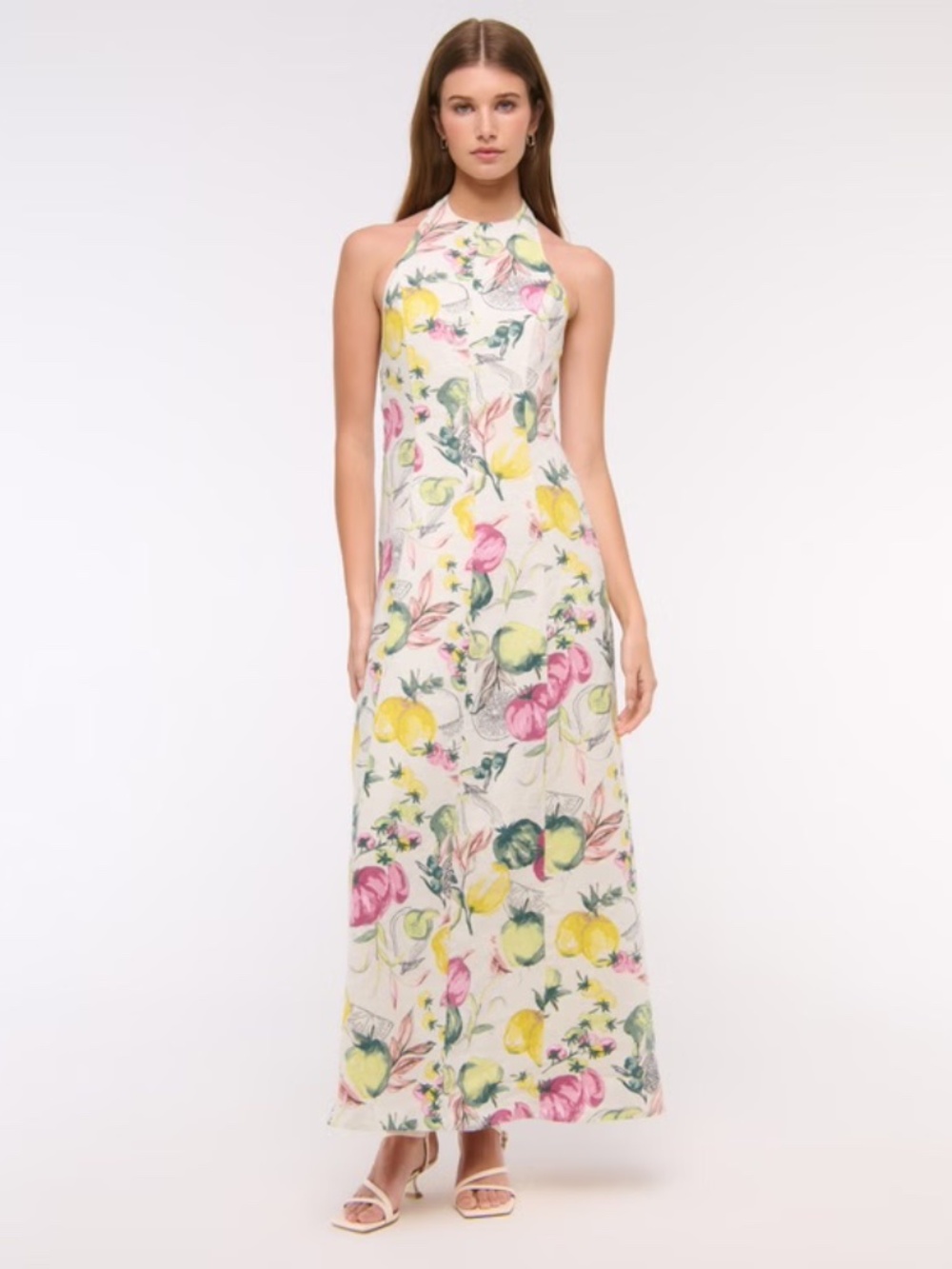 Abercrombie 100% Linen High-Neck Maxi Dress XXSP